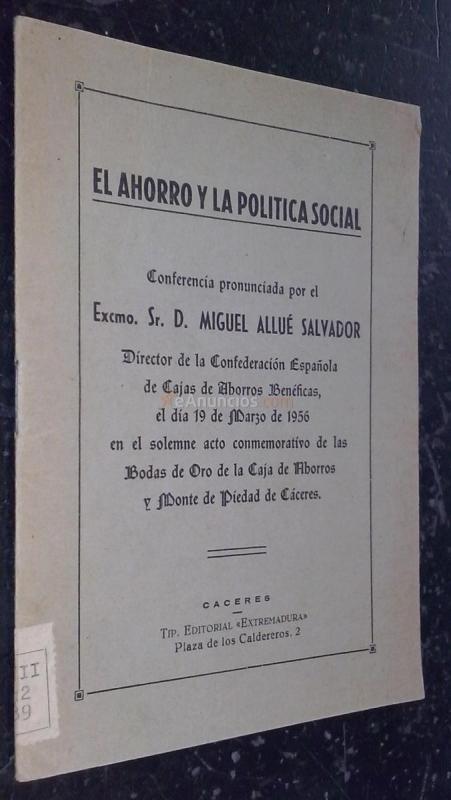 El ahorro y la política social. Conferencia pronunciada por...