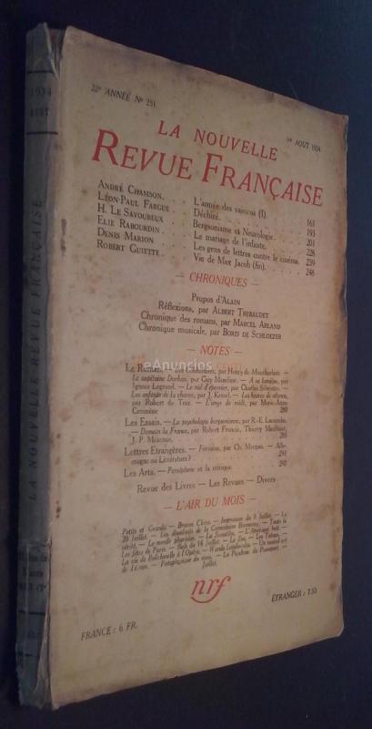 La nouvelle. Revue franaise. N 251