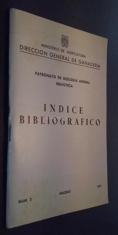 Patronato de biología animal. Biblioteca. Índice bibliográfico. N 2
