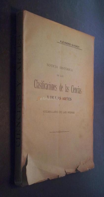 Noticia histórica de las clasificaciones de las ciencias y de las artes y vocabulario de las mismas