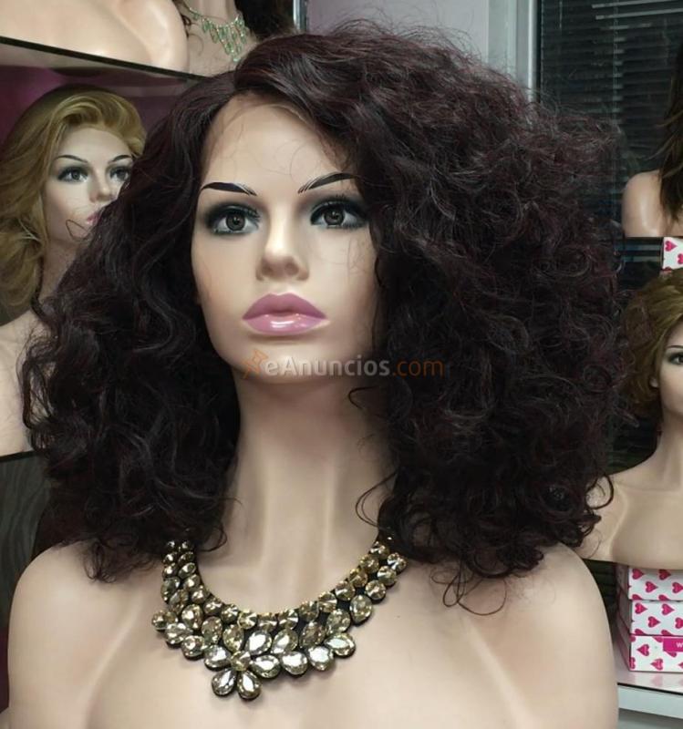 Peluca rizada con frontal translucido modelo Gina