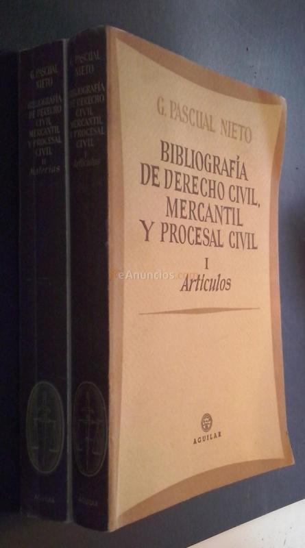 Bibliografía de derecho civil, mercantil y procesal civil. Tomo I: Artículos. Tomo II: Materias. 2 tomos