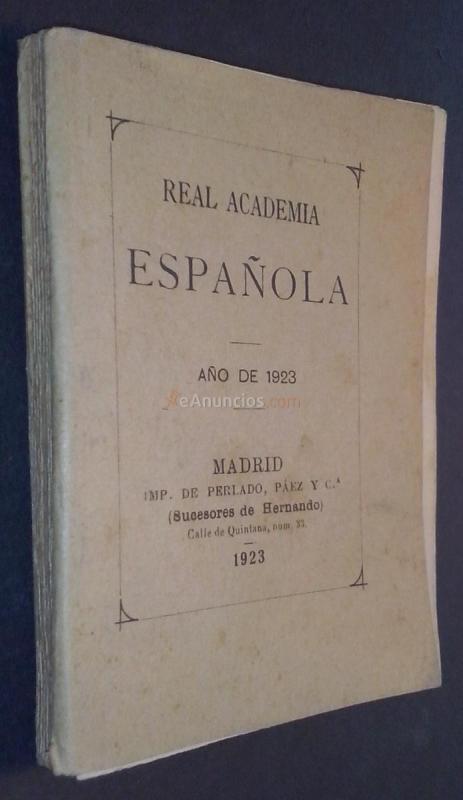 Real Academia Española. Año de 1923