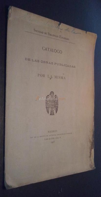 Catálogo de las obras publicadas por la misma