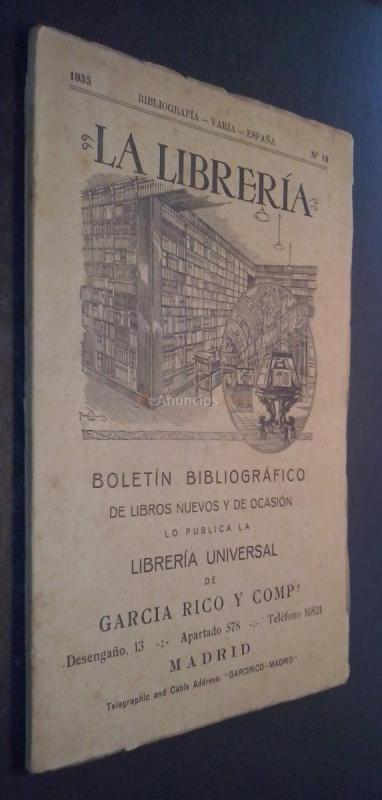 La Librería. Boletín bibliográfico de libros nuevos y de ocasión. N 19