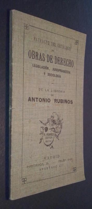 Extracto del catálogo de obras de derecho, legislación, jurisprudencia y sociología