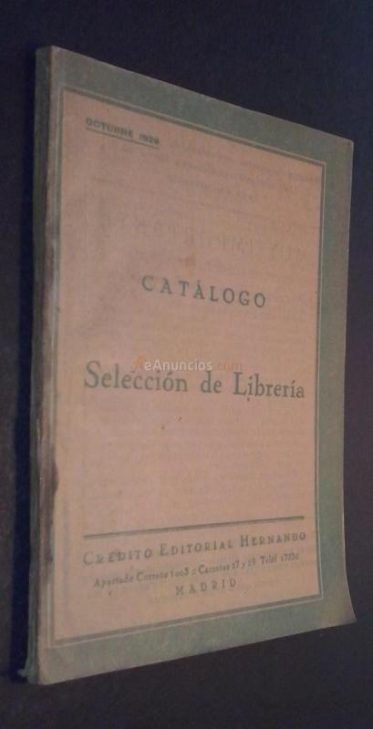 Catálogo. Selección de Librería. Crédito Editorial Hernando
