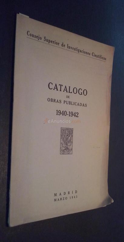 Catálogo de las obras publicadas 1940-1942