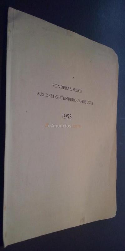 Sonderadruck aus dem Gutenberg-Jahbuch. Una Escuela de grabadores de letra en la Salamanca del siglo XVIII