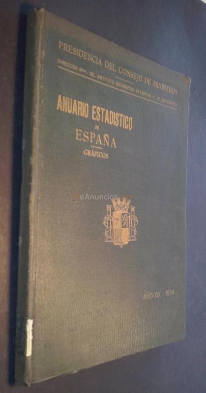 Anuario estadístico de España. Gráficos. Año XIX - 1934