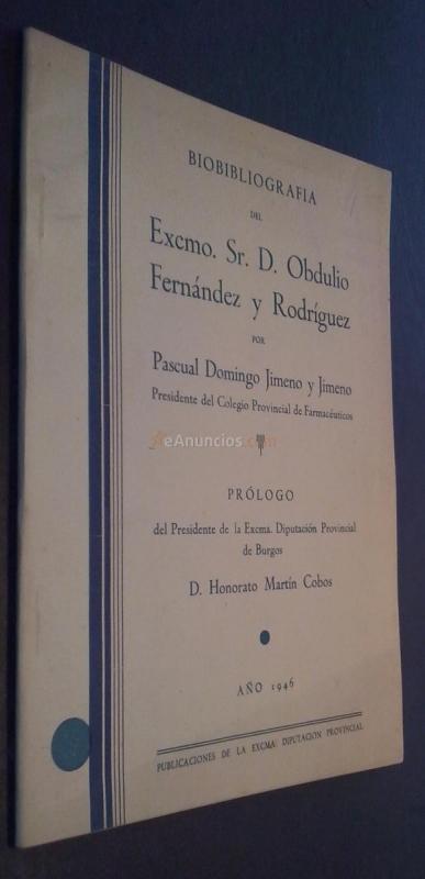Bibliografía del Excmo. Sr. D. Obdulio Fernández y Rodríguez