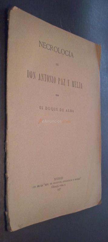 Necrológica de don Antonio Paz y Mella