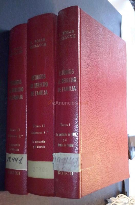 Estudios de derecho de familia. I: La Constitución de 1978 y el derecho de familia. II: Volúmenes 1 y 2. La separación y el divorcio en el derecho español vigente. 3 tomos