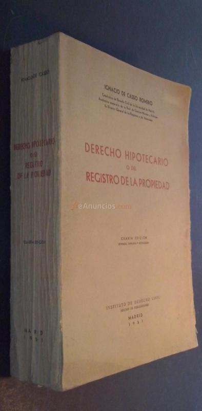 Derecho hipotecario o del registro de la propiedad