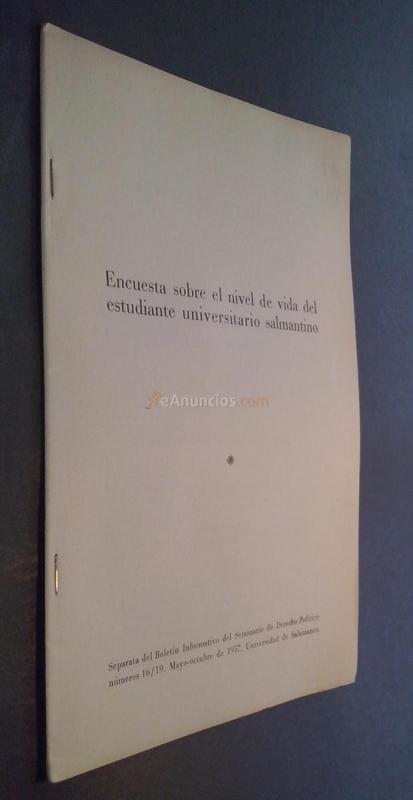 Encuesta sobre el nivel de vida del estudiante universitario salmantino