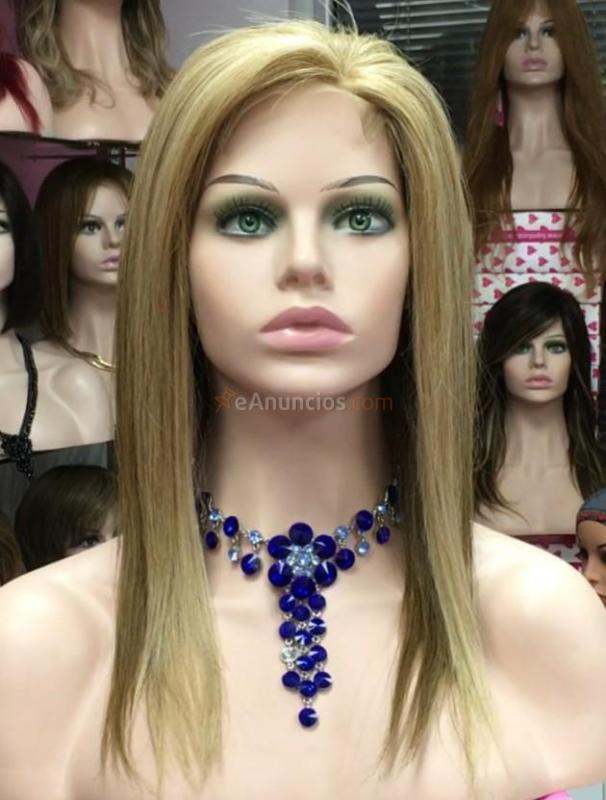 Peluca larga de cabello humano