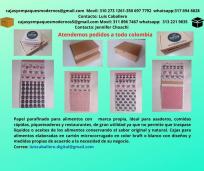 Papel parafinado antigrasas y cajas para alimentos  con