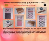 Papel parafinado antigrasa y cajas para alimentos  con