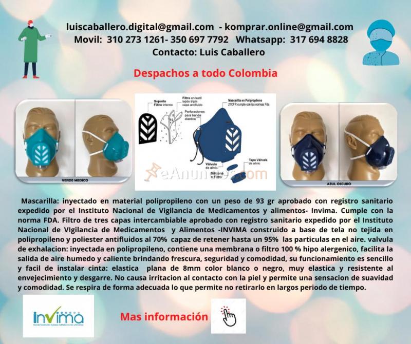 Mascarilla tapabocas antifluido eficaz 95  registro sa