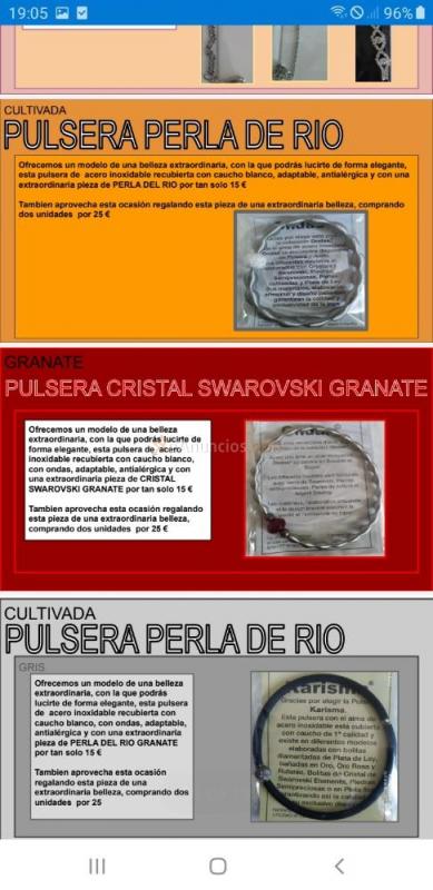 Pulseras SWAROVSKI, perlas de río, cuero