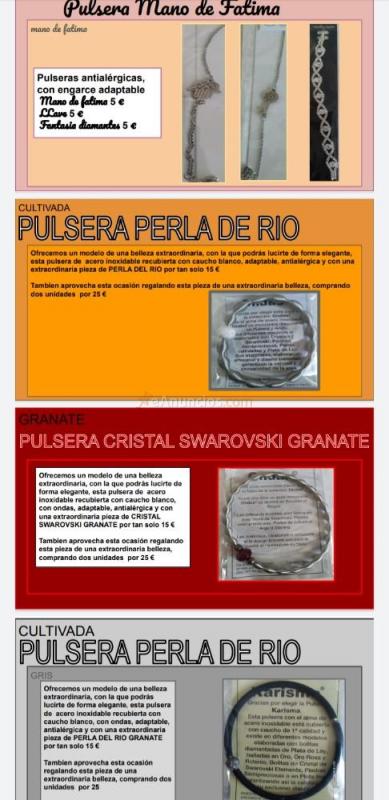 Pulseras SWAROVSKI, perlas de río, cuero