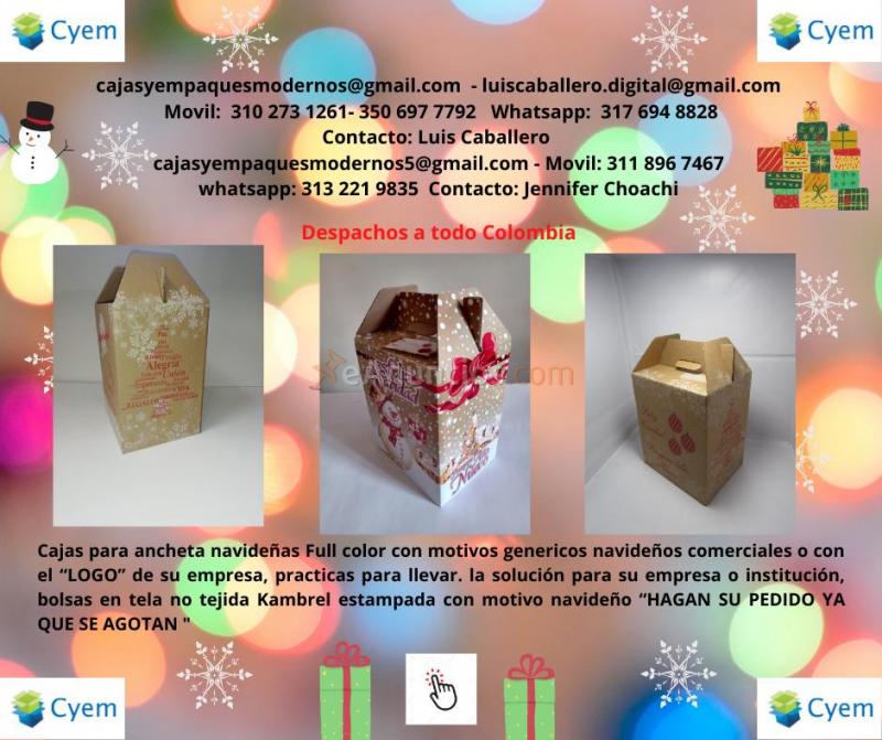 Cajas de carton para ancheta navideñas