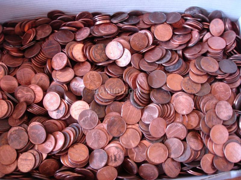 Monedas de 1 céntimo de USA al peso
