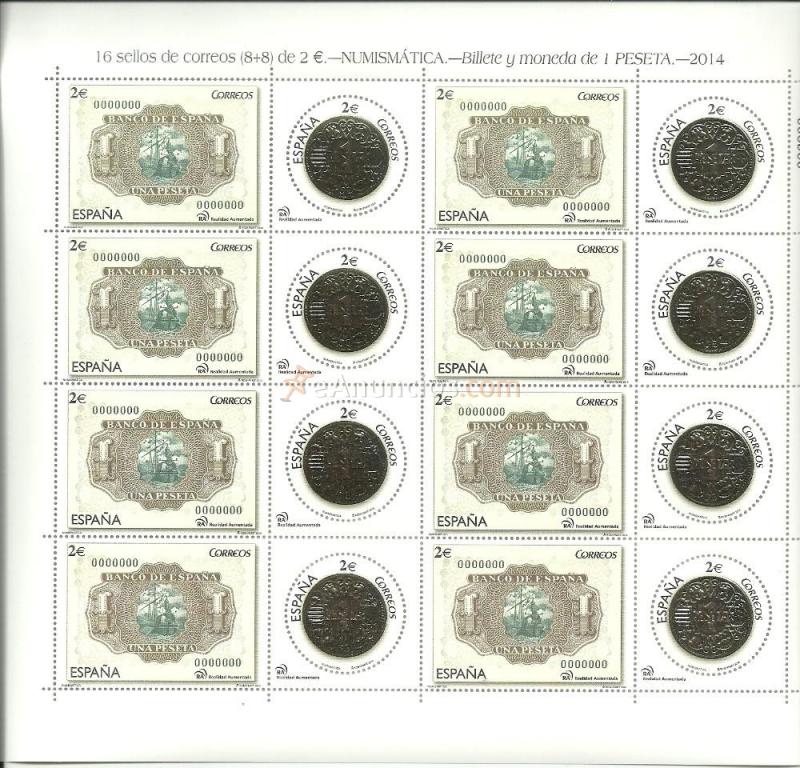 Sellos nuevos, de curso legal, por debajo de facial