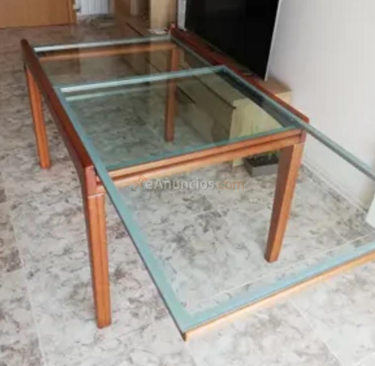 Mesa extensible de cristal + 5 sillas