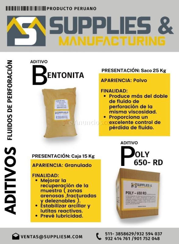 Aditivos para lodos de perforación diamantina