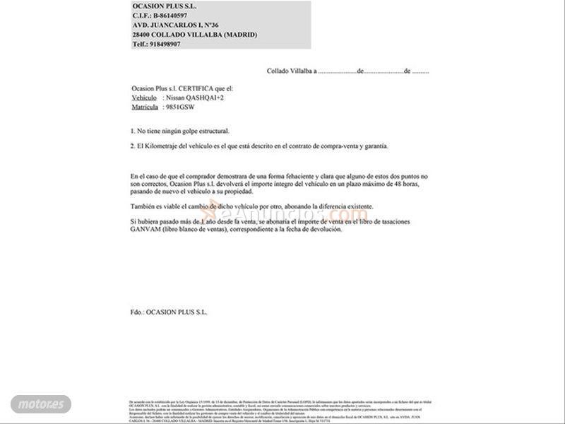 Nissan Qashqai+2 1.5 dCi TEKNA SPORT 4x2 18 de 2010 con 125.415 Km por 9.750 EUR. en Castellon