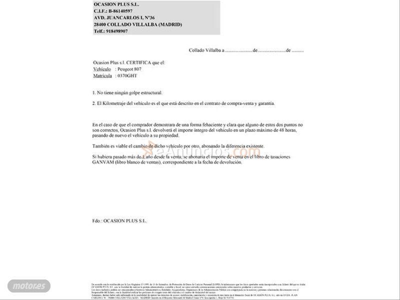 Peugeot 807 Premium 2.0 HDI 136 FAP de 2008 con 182.817 Km por 5.900 EUR. en Navarra