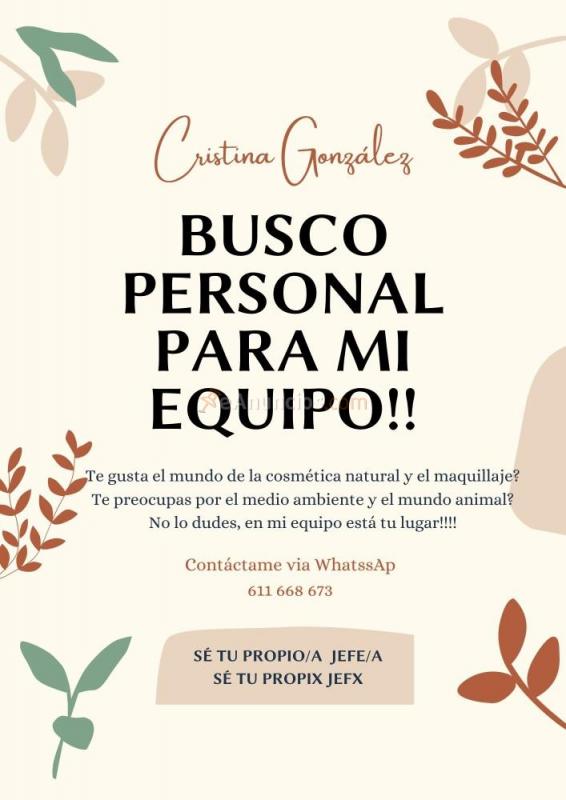 Busco personal para mi equipo